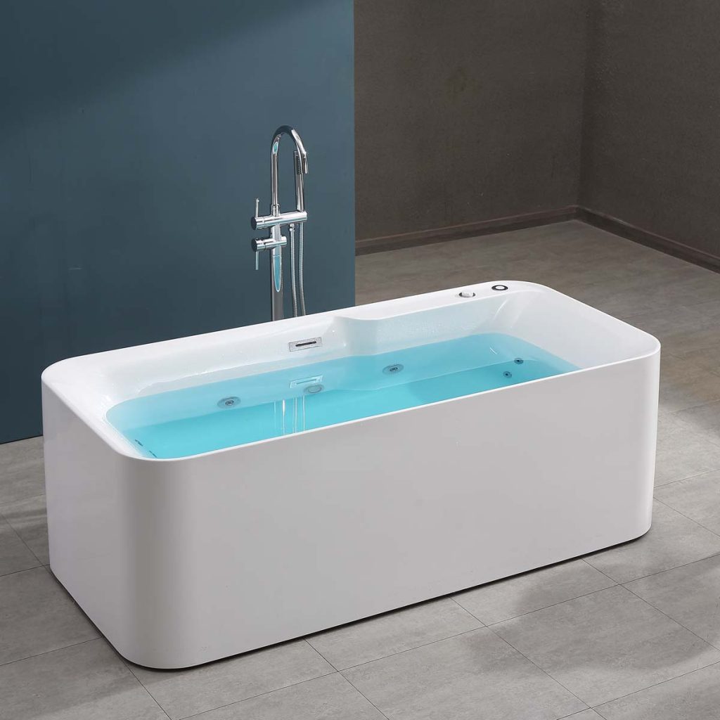 Tại sao bồn tắm chữ nhật được ưa chuộng trong phòng tắm hiện đại? 2 Bồn tắm massage Mowoen MW8166-170MS cao cấp