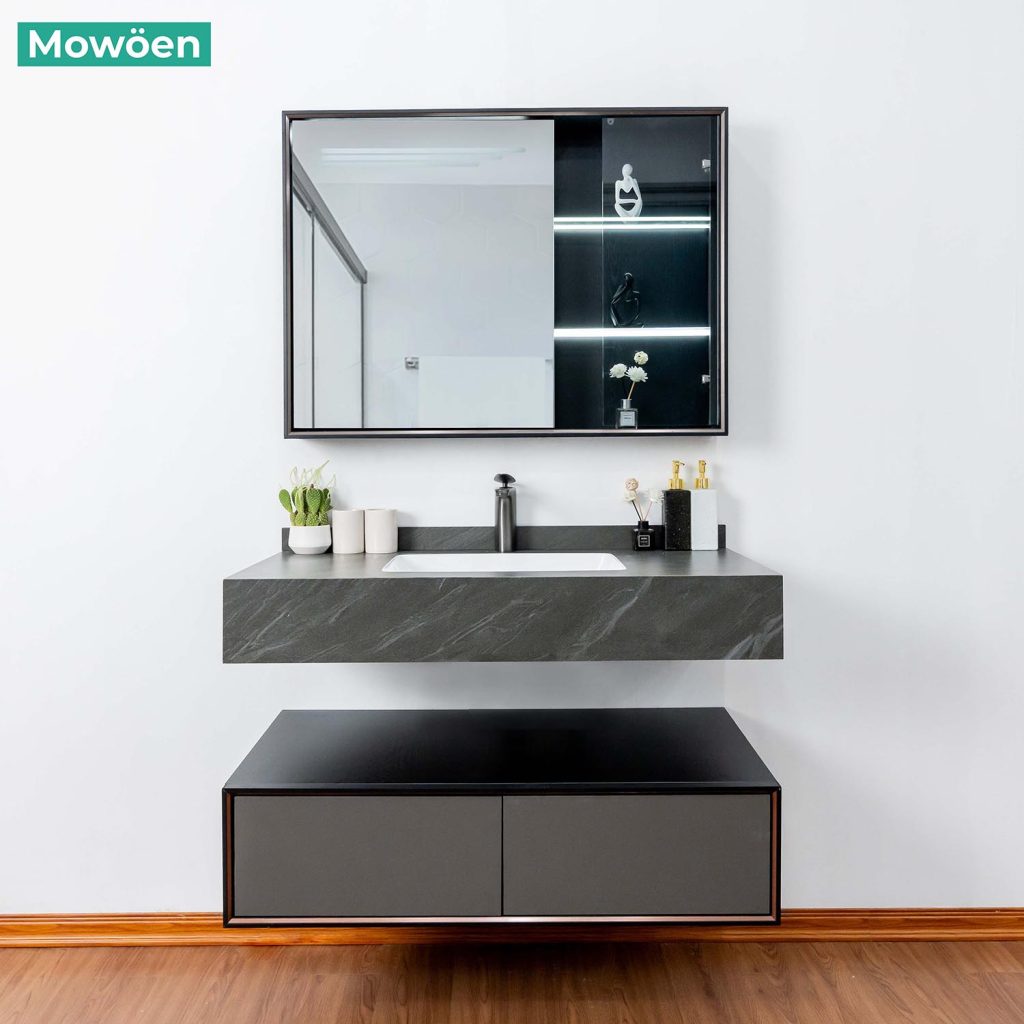 03 chất liệu tủ lavabo sử dụng bền bỉ trong phòng tắm 5 Tủ Lavabo Mowoen MW6630 - 100SB chất liệu Plywood nhập khẩu