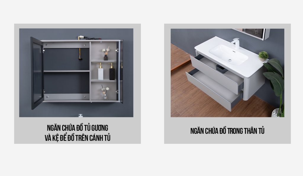 Tủ lavabo Mowoen MW6632 phòng tắm ngăn nắp