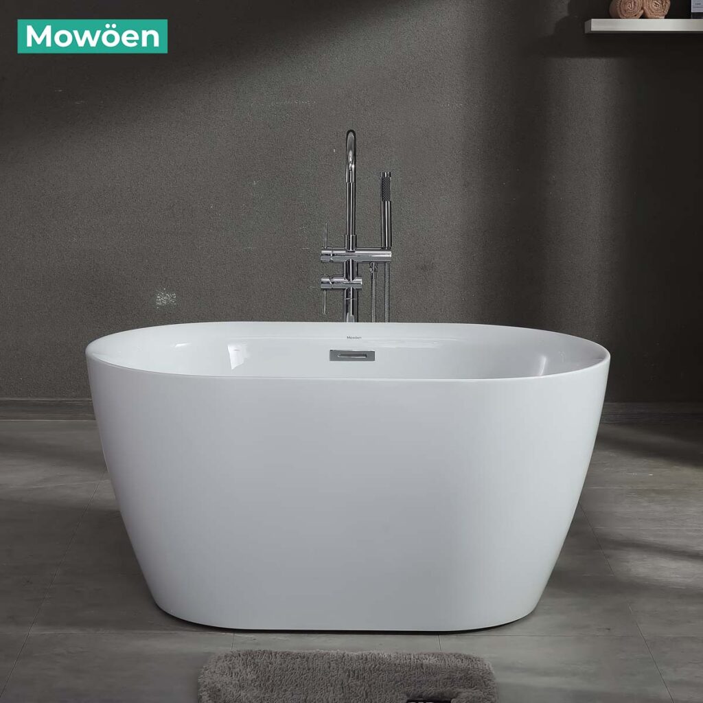 Bồn tắm nhỏ 1m2 đẹp, phù hợp đặt sàn phòng tắm hẹp 4 Bồn tắm nhỏ 1m2 Mowoen MW8202 kích thước 120cm
