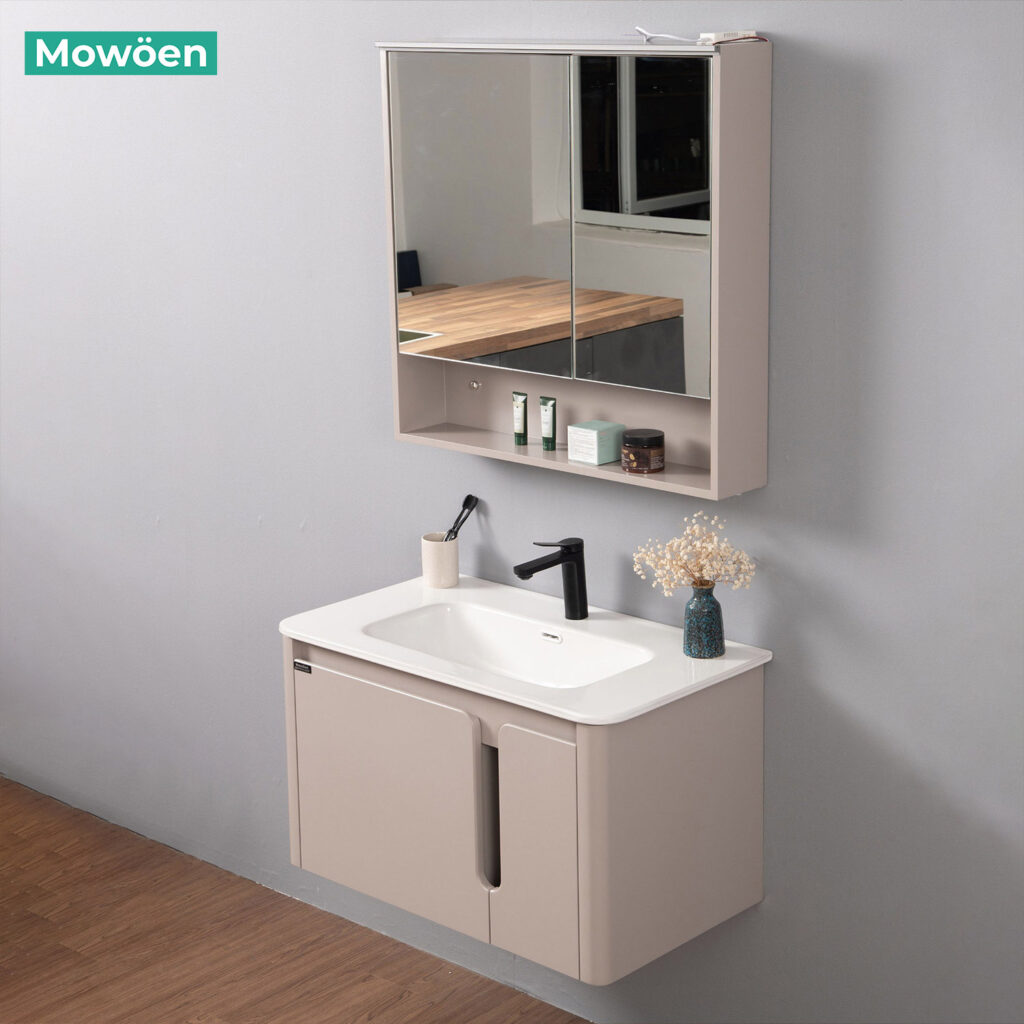 TOP 5 mẫu tủ lavabo màu be được các chị em “Nghiện sạch” yêu thích