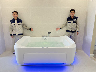 Hoàn thiện bồn tắm massage Mowoen giá hơn 100tr