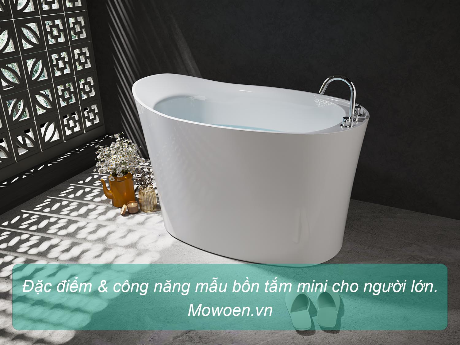 Đặc điểm và công năng mẫu bồn tắm mini cho người lớn Mowoen