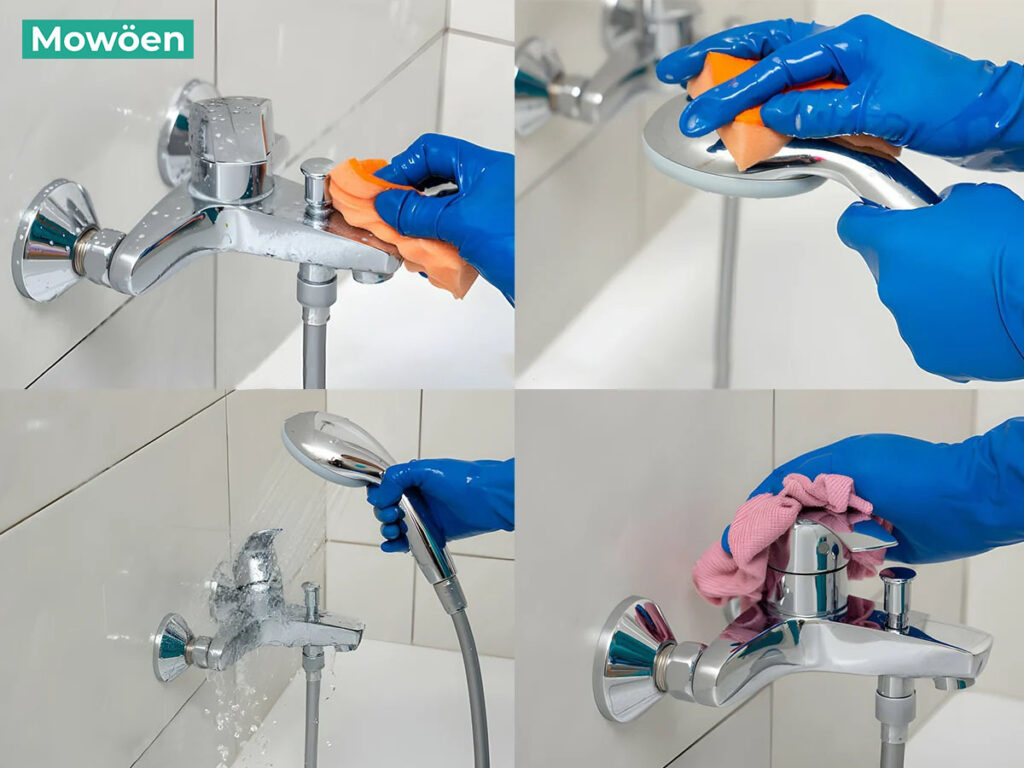 Sử dụng kem đánh răng vệ sinh vòi bồn tắm Mowoen