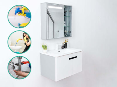 06 điều quan trọng khi làm sạch tủ chậu lavabo phòng tắm Mowoen