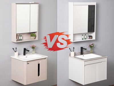 So sánh 02 mẫu tủ chậu lavabo nhựa pvc Mowoen kích thước 60cm