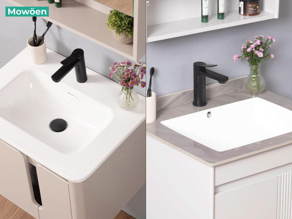So sánh 02 mẫu tủ chậu lavabo nhựa PVC kích thước 60cm 5 So sánh 02 mẫu tủ chậu lavabo nhựa pvc Mowoen kích thước 60cm