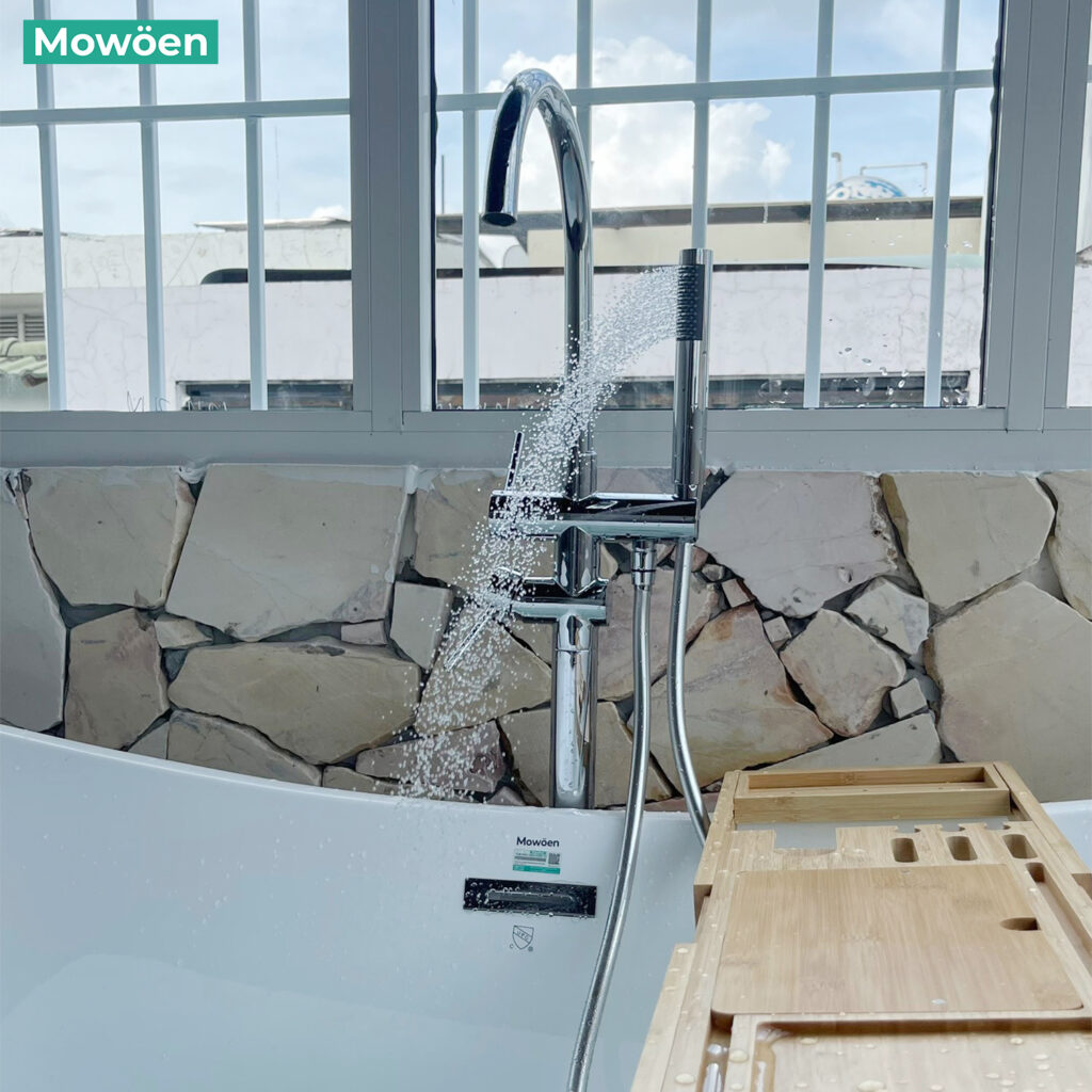 Tân trang phòng tắm sang trọng cùng bồn tắm nằm Mowoen MW8207B 15 Bồn tắm nằm Mowoen MW8207B-170 nhập khẩu chất liệu nhựa Acrylic Lucite
