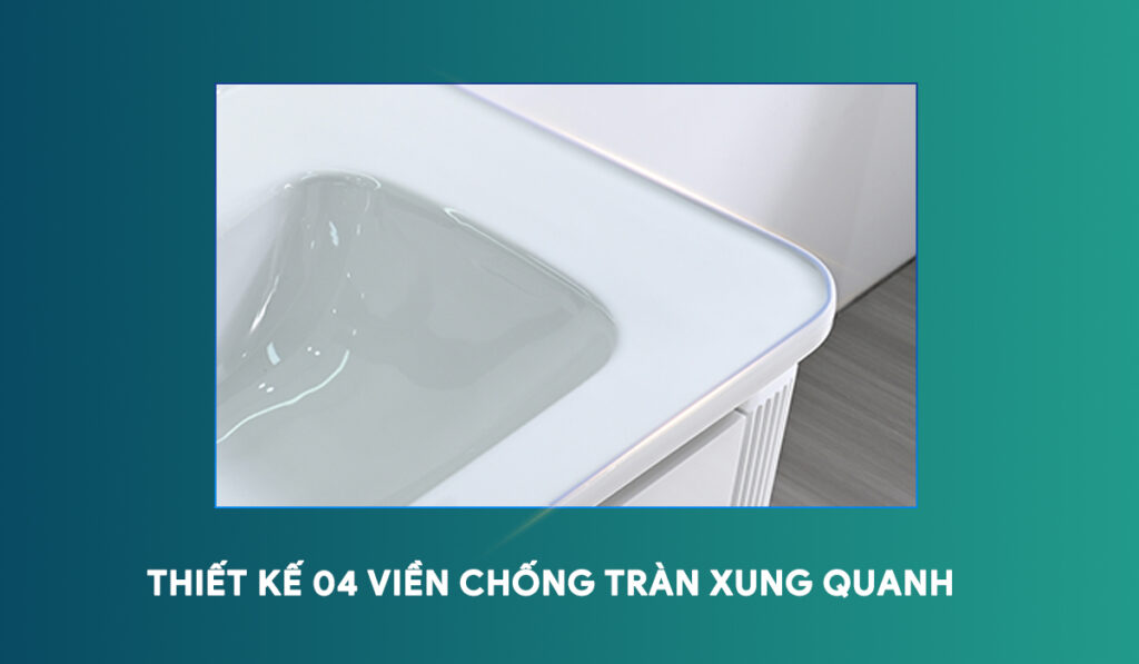 Mặt bàn chậu lavabo Full sứ có chống tràn nước hiệu quả