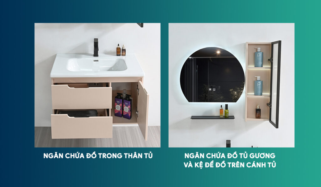 Ngăn chứa đồ tủ lavabo nhựa PVC Mowoen MW2821-80PVC thiết kế hoa học