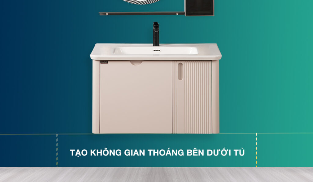 Tủ lavabo nhựa PVC Mowoen MW2811 treo tường phòng tắm