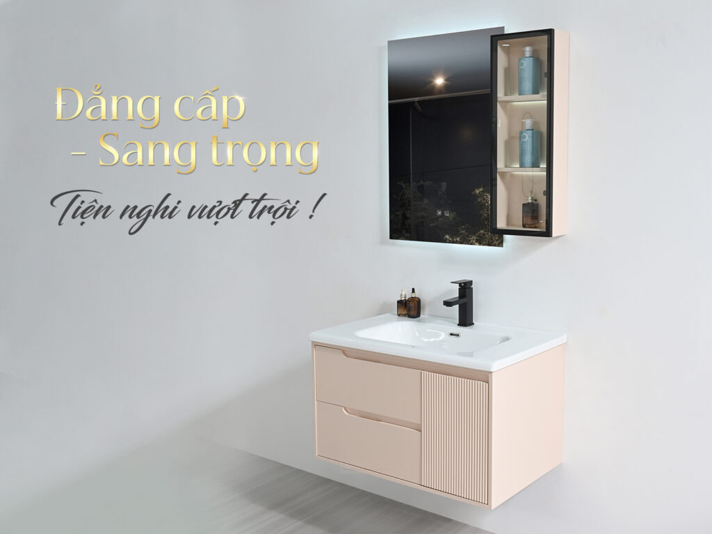 Tủ lavabo nhựa PVC Mowoen MW2822 - Đẳng cấp sáng trọng, tiện nghi vượt trội