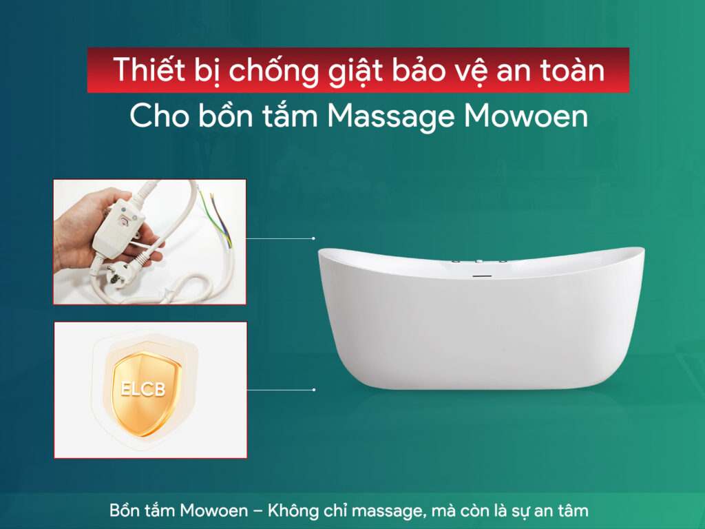 Thiết bị chống giật bảo vệ an toàn cho bồn tắm massage Mowoen