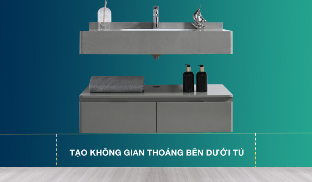 Tủ lavabo nhựa Mowoen MW2826-100PVC treo tường tiện nghi