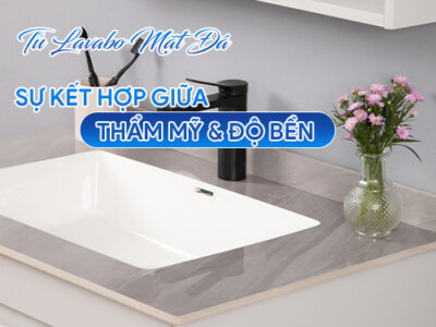 Tủ lavabo mặt đá – Sự kết hợp giữa thẩm mỹ và độ bền trong phòng tắm hiện đại