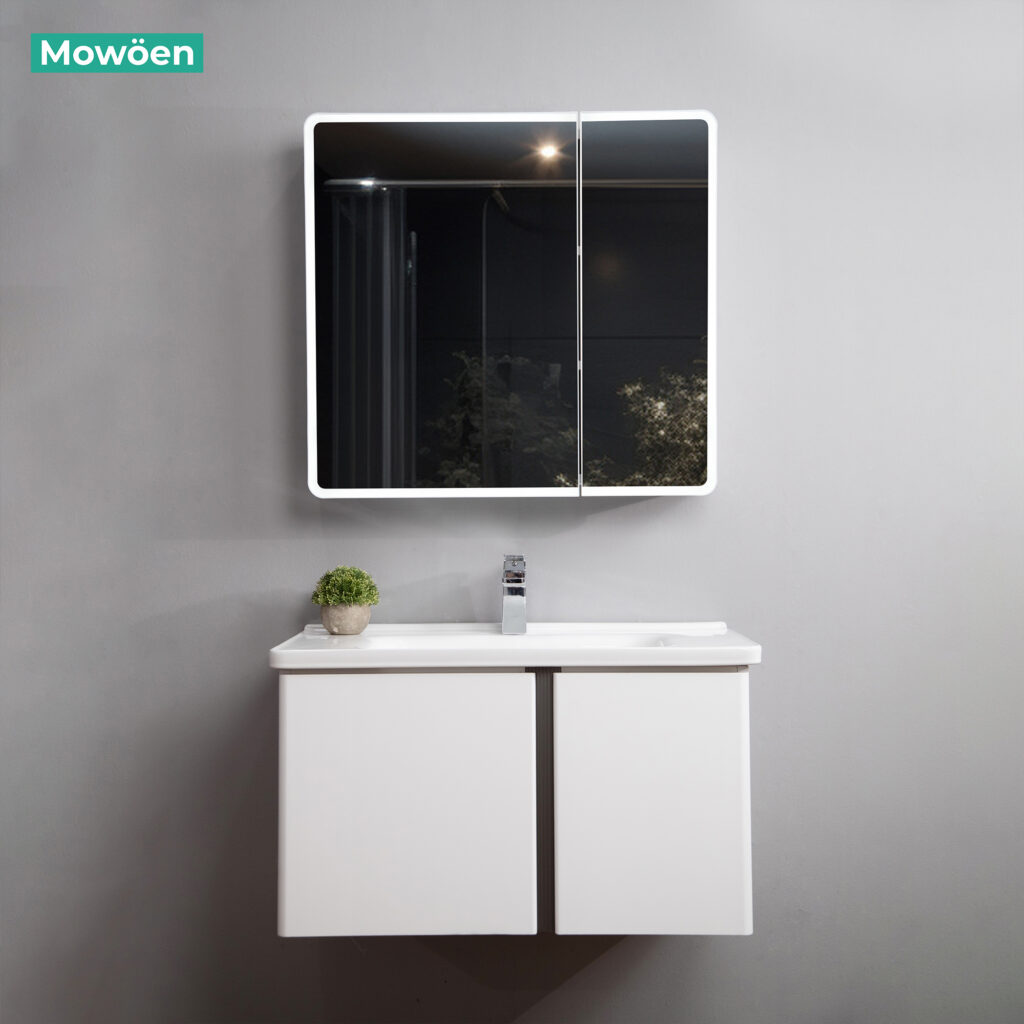 Tủ lavabo nhựa PVC Mowoen MW2703-80PVC nhập khẩu treo tường phòng tắm