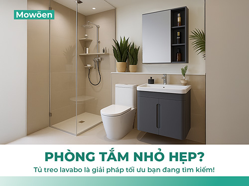 Phòng tắm nhỏ hẹp? Tủ treo lavabo là giải pháp tối ưu bạn đang tìm kiếm