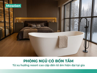 Phòng ngủ có bồn tắm – Từ xu hướng resort cao cấp đến tổ ấm hiện đại tại gia