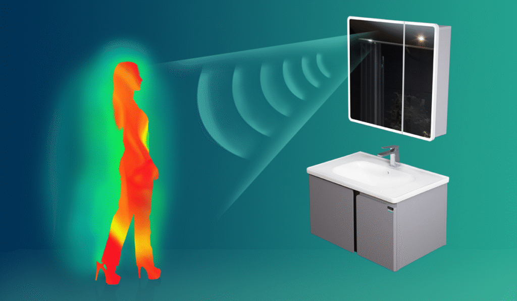 Cảm biến chuyển động - Tủ lavabo nhựa PVC Mowoen MW2705-80PVC nhập khẩu, thiết kế treo tường