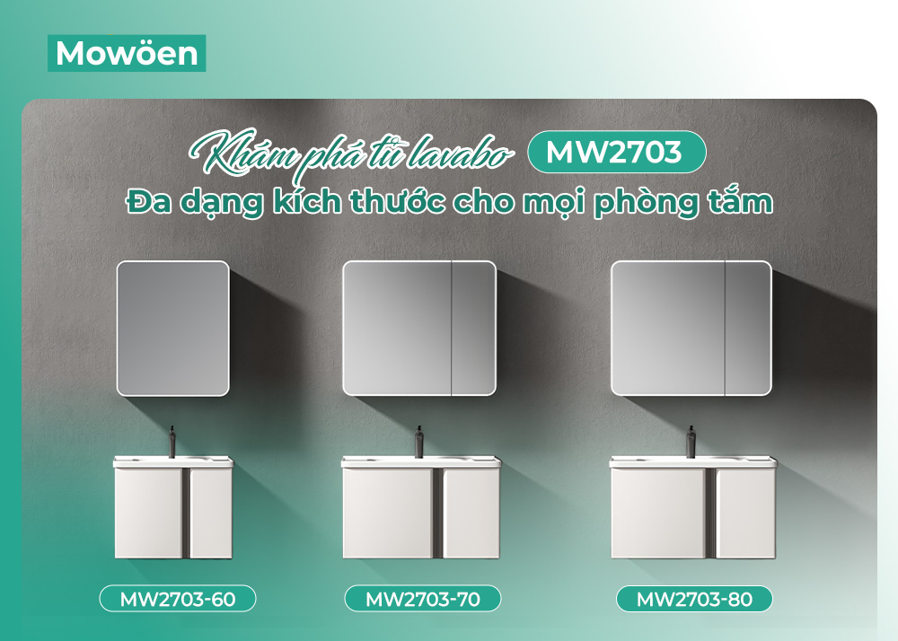 Khám phá tủ lavabo Mowoen MW2703 – Đa dạng kích thước cho mọi phòng tắm