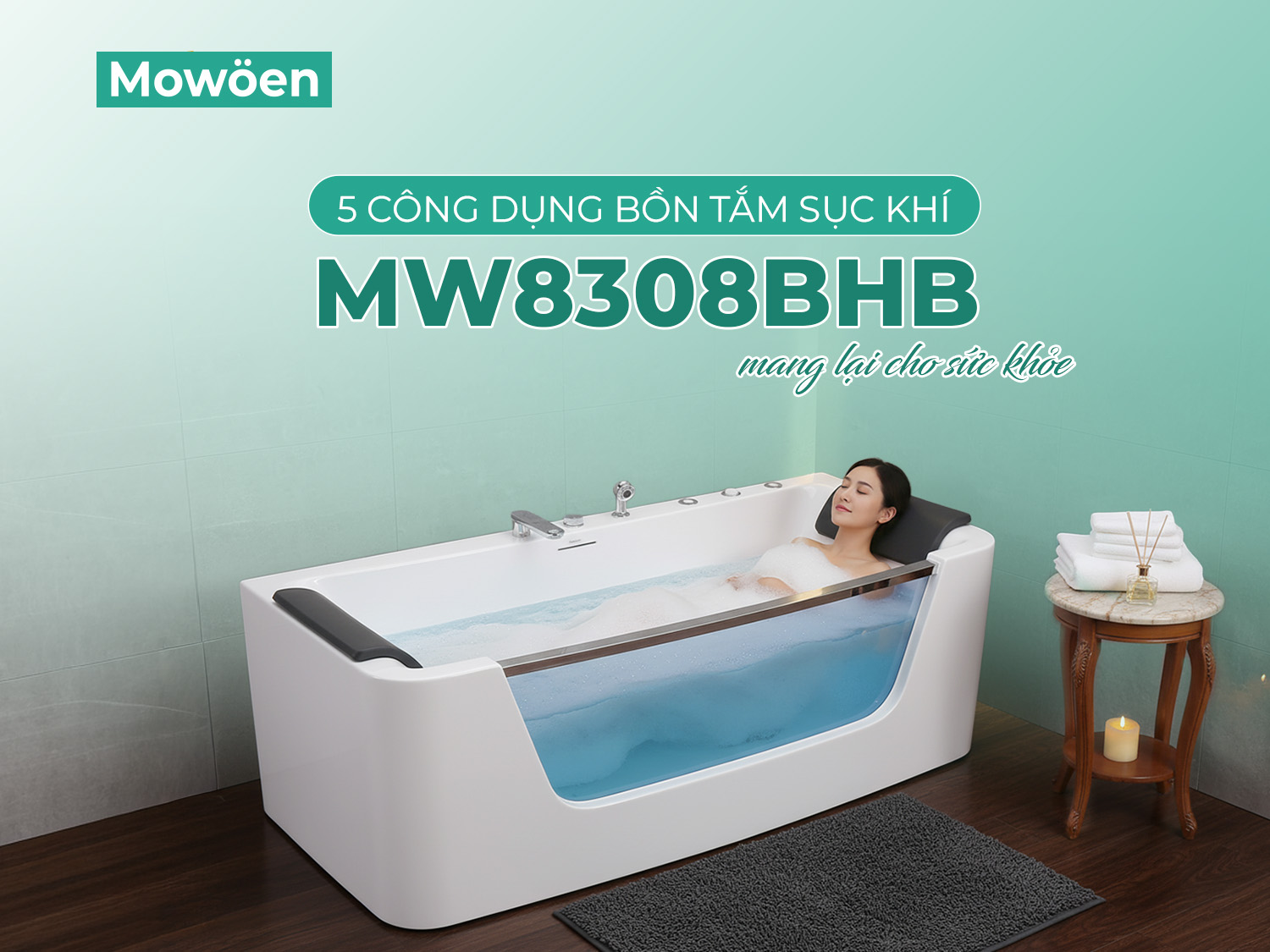 Bạn có biết bồn tắm sục khí MW8308BHB sẽ giúp bạn giảm đau mỏi cơ thể không?