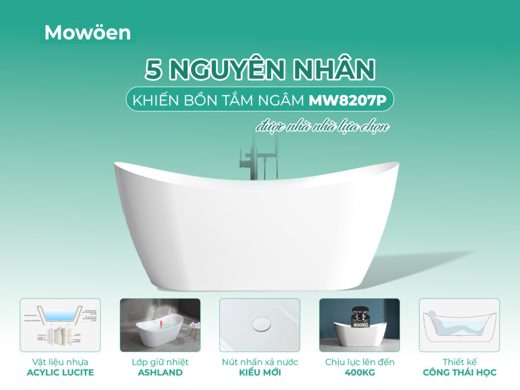 Lý giải 5 nguyên nhân khiến MW8207P trở thành bồn tắm tiện lợi của mọi gia đình 1 Lý giải 5 nguyên nhân khiến MW8207P trở thành bồn tắm tiện lợi của mọi gia đình