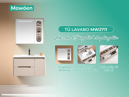 Đầu tư lavabo kèm tủ MW2711 - Lựa chọn đáng tiền cho phòng tắm