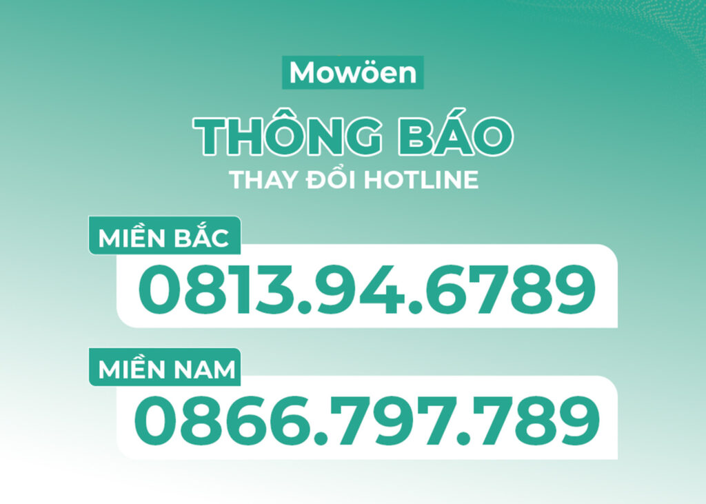 Mowoen thông báo thay đổi số hotline chăm sóc khách hàng