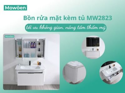 Tối ưu không gian với bồn rửa mặt kèm tủ MW2823 từ Mowoen