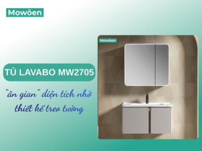 Tiết kiệm diện tích phòng tắm với tủ lavabo treo tường MW2705