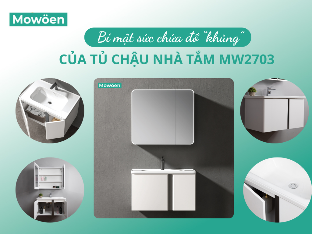 Bật mí sức chứa đồ "khủng" của tủ chậu nhà tắm MW2703