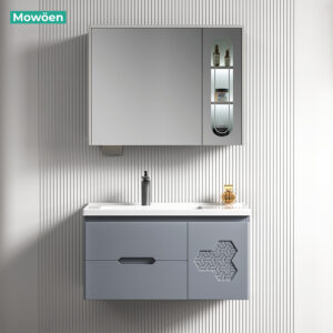 Tủ lavabo nhựa PVC Mowoen MW2715-80PVC nhập khẩu, treo tường phòng tắm