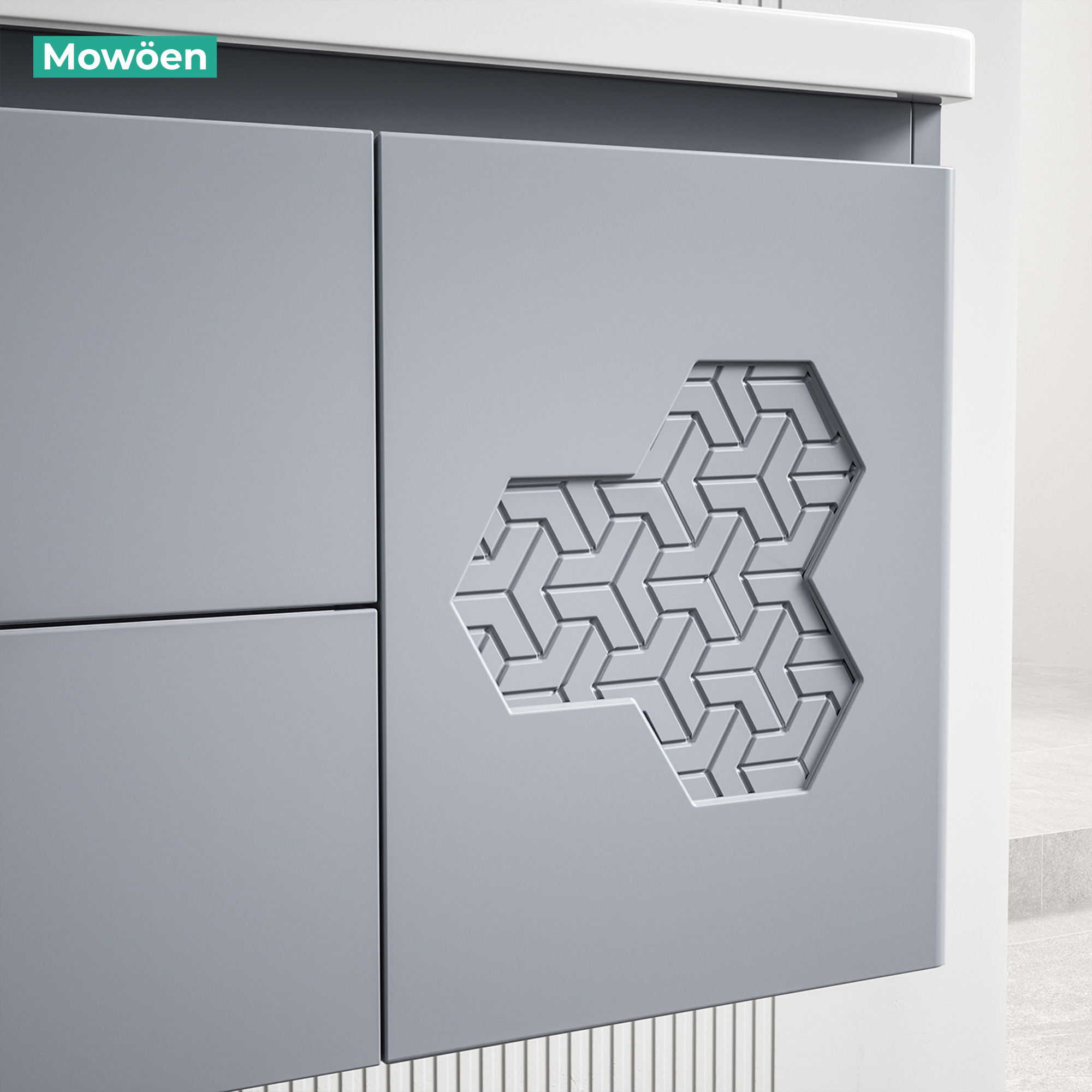 Tủ Lavabo Nhựa PVC Mowoen MW2715 - 80 3 Tủ lavabo Mowoen MW2715-80PVC nhập khẩu, treo tường phòng tắm