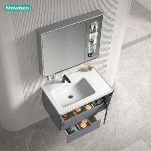 Tủ lavabo nhựa PVC Mowoen MW2715-80PVC nhập khẩu, treo tường phòng tắm