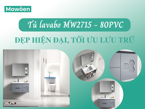 Tủ lavabo MW2715 - 80PVC - Đẹp hiện đại, tối ưu lưu trữ